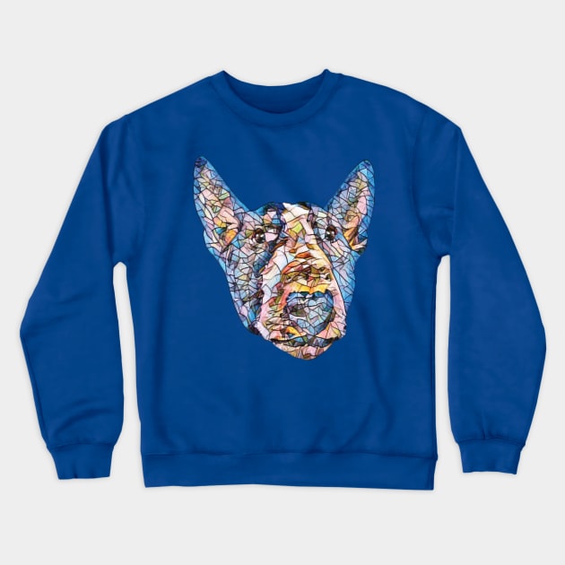 English Bull Terrier Colorful Face Crewneck Sweatshirt by DoggyStyles